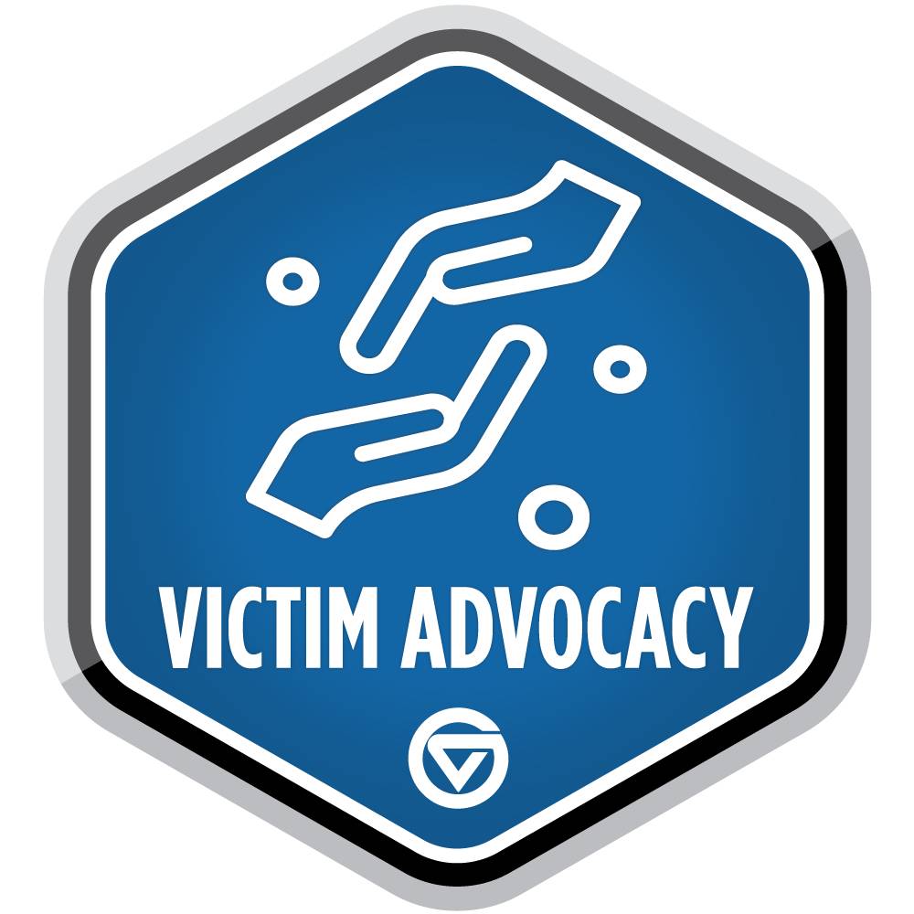 Grand Valley's victim advocacy digital badge.